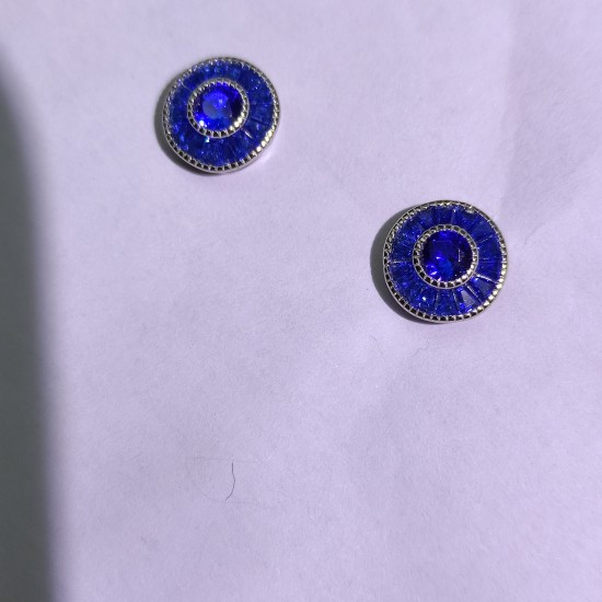 Blue Round Earrings