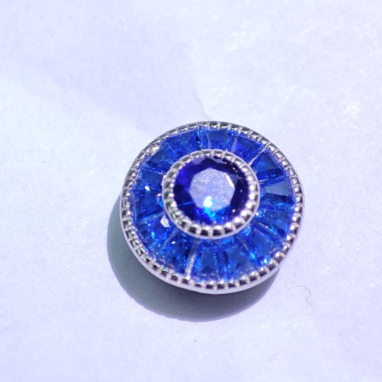 Blue Round Earrings