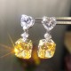 Yellow Heart Stud Earrings