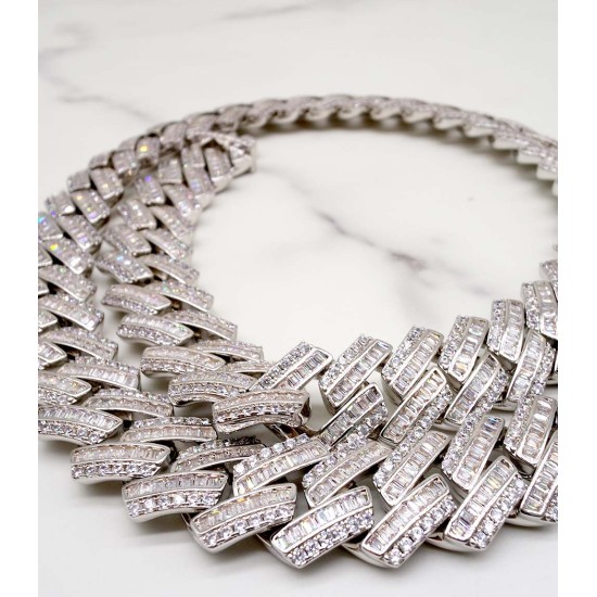 luxury gold-plated full studded cz diamond hiphop cuban chain necklace