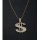 gold plated hiphop money iced out rapper pendant