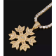 Snowflake gold plated full studded cz diamond pendant