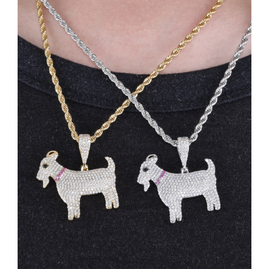 high quality hiphop iced  goat pendant