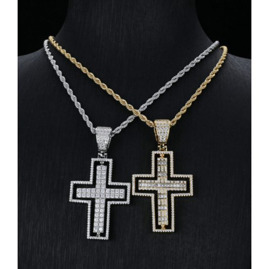 New popular gold and silver plated cross style pendant