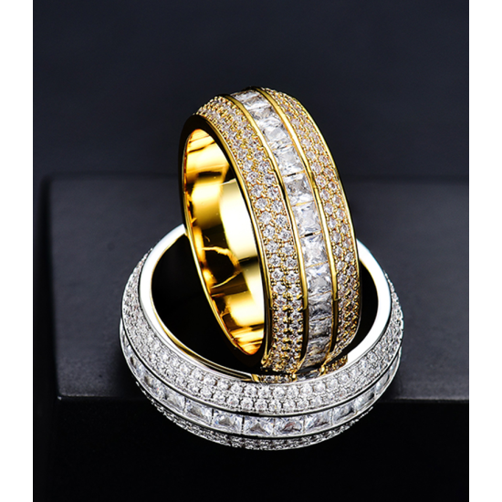 high quality luxury hiphop ice out bling ring