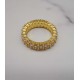 luxury double row gold plated full studded cz diamond ring