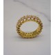 luxury double row gold plated full studded cz diamond ring