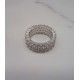 luxury triplex row full studded cz diamond gold plated ring