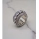 luxury gold plated full studded L-cz diamond rotating ring