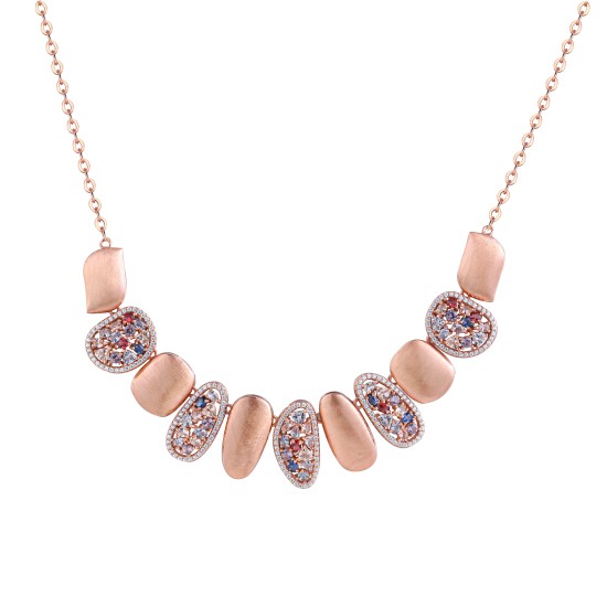 Irregular Color Zirconium Necklace