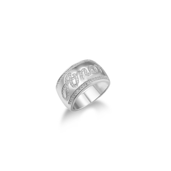 Engraved Diamond Ring