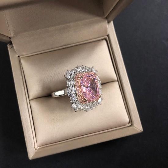 Pink zirconium ring