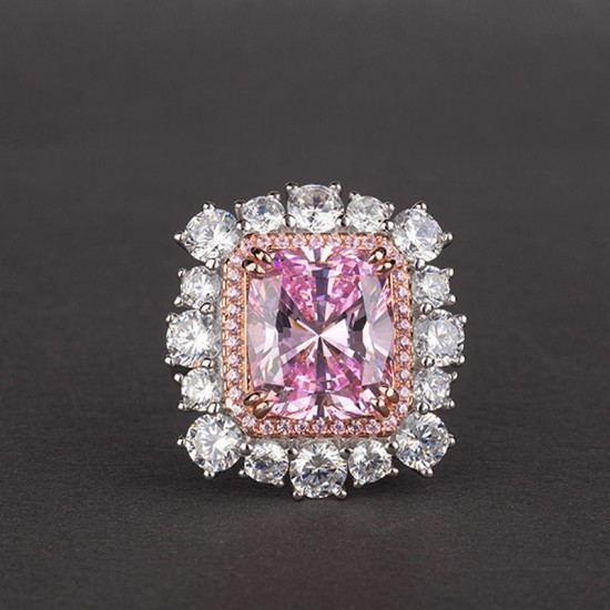 Pink zirconium ring