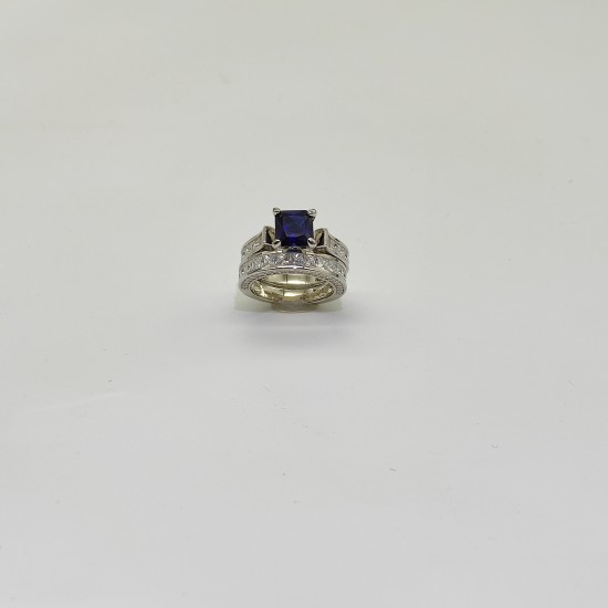 Blue Double Zircon Ring